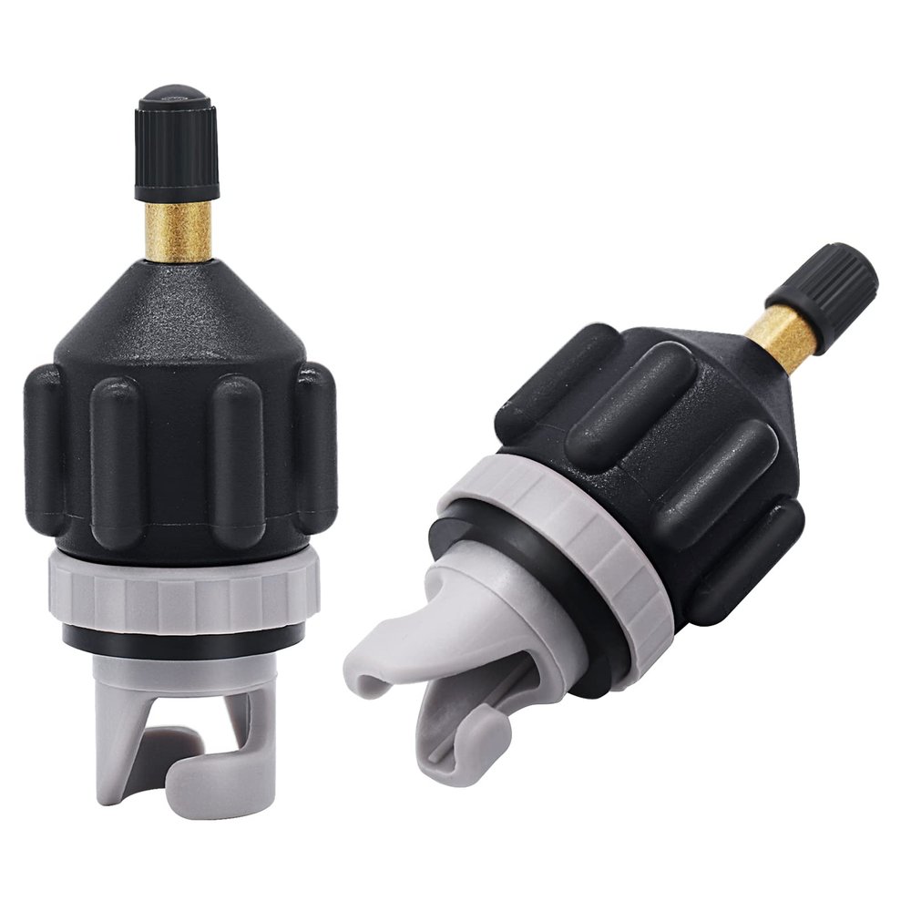 2PACK Inflatable Stand Up Paddleboard (SUP) Pump Adaptor -Universal Standard Schrader Air Valve Adapter Pumping Head Connector Converter for Inflating Boat, Kayak, Surfboard, Bed, Car Tire (Black)