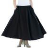 AOTRIO Women Cotton/Linen Skirt Summer Quality Elastic Waist Long Maxi Retro Vogue Casual Bottom with Pockets Black view 1