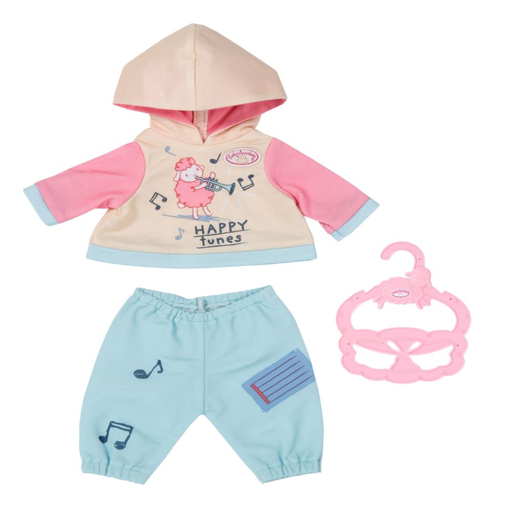 Baby Annabell Little Jogging Suit 36cm - A Cosy Two-Piece Outfit to Fit Little 36cm Dolls - Suitable for Children Aged 1+ Years - Includes Hoody, Trousers and Clothes Hanger - 706565