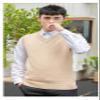 Men's Knitted Vest Fashion Urban V-Neck Pullover Sleeveless Vest Casual All-Match Business Solid Color Ribbed Sweater (Apricot,Large) view 2