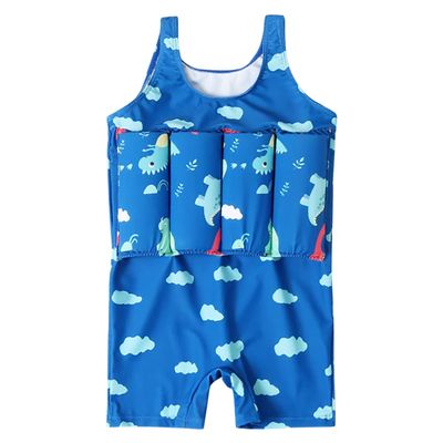 FYMNSI Baby Boys Girls Floatation Swimsuit One-Piece Swimwear Adjustable Buoyancy for Kids Learn to Swimming Swim Vest Jacket Little Blue 18-24 Months