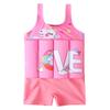 FYMNSI Baby Boys Girls Floatation Swimsuit One-Piece Swimwear Adjustable Buoyancy for Kids Learn to Swimming Swim Vest Jacket Pink Love 18-24 Months view 1