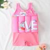 FYMNSI Baby Boys Girls Floatation Swimsuit One-Piece Swimwear Adjustable Buoyancy for Kids Learn to Swimming Swim Vest Jacket Pink Love 18-24 Months view 3