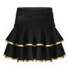 easyforever Kids Girls Knee Length Summer Skater Skirt Elastic Waist Pleated A-line Skirt School Uniform B Gold&Black 14-16 Years view 1