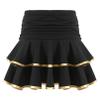 easyforever Kids Girls Knee Length Summer Skater Skirt Elastic Waist Pleated A-line Skirt School Uniform B Gold&Black 14-16 Years view 2