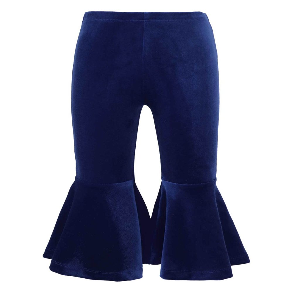 YONGHS Toddler Kids Girls Velvet Flared Pants Bell-Bottomed Pants Winter Trousers Christmas Bottoms Dark Blue 2-3 Years