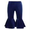 YONGHS Toddler Kids Girls Velvet Flared Pants Bell-Bottomed Pants Winter Trousers Christmas Bottoms Dark Blue 2-3 Years view 1