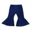 YONGHS Toddler Kids Girls Velvet Flared Pants Bell-Bottomed Pants Winter Trousers Christmas Bottoms Dark Blue 2-3 Years view 4