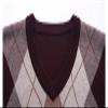 Kaxiya2021 Men's Knitted Vest Casual Loose Sleeveless Pullover V-Neck Contrast Checkered Banquet Business Dating Sweater (Red Wine,Medium) view 3