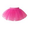 FEESHOW Kids Girls Elastic Waistband Tutu Mesh Skirt Solid Color Four Layer Dance Skirt for Ballet Leotard Hot Pink 6-11 Years view 1