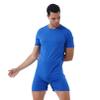Sxiwei Men's One-Piece Leotard Bodysuit Underwear Sport Press Button Dance Unitard Jumpsuit Biketard Blue Large view 1