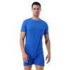 Sxiwei Men's One-Piece Leotard Bodysuit Underwear Sport Press Button Dance Unitard Jumpsuit Biketard Blue Large view 2