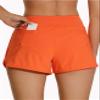 CRZ YOGA Classic Fit Dolphin Board Shorts for Women 3'' - High Waisted Beach Swimwear Bottoms Bathing Trunks with Liner Coral Small view 4