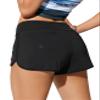 CRZ YOGA Classic Fit Dolphin Board Shorts for Women 3'' - High Waisted Beach Swimwear Bottoms Bathing Trunks with Liner Black X-Small view 1