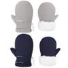 Urban Virgin Infant Baby Toddler Kids Winter Mittens Lined Fleece Warm Waterproof Ski Snow Gloves For Boys Girls 2 Pairs Grey&Navy Blue 6-24 Months view 1