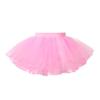FEESHOW Kids Girls Elastic Waistband Tutu Mesh Skirt Solid Color Four Layer Dance Skirt for Ballet Leotard Pink 6-11 Years view 1