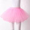 FEESHOW Kids Girls Elastic Waistband Tutu Mesh Skirt Solid Color Four Layer Dance Skirt for Ballet Leotard Pink 6-11 Years view 2