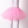 FEESHOW Kids Girls Elastic Waistband Tutu Mesh Skirt Solid Color Four Layer Dance Skirt for Ballet Leotard Pink 6-11 Years view 3