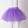 FEESHOW Kids Girls Elastic Waistband Tutu Mesh Skirt Solid Color Four Layer Dance Skirt for Ballet Leotard Purple 6-11 Years view 2