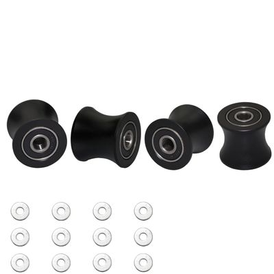 FRECCU Total Gym Replacement Set of 4 Wheels/Rollers Compatible with Models DLX, DLX II, DLX III, Adv DLX, Pilates, Pilates Pro 2500, 3000, 4000570, 2000 Black