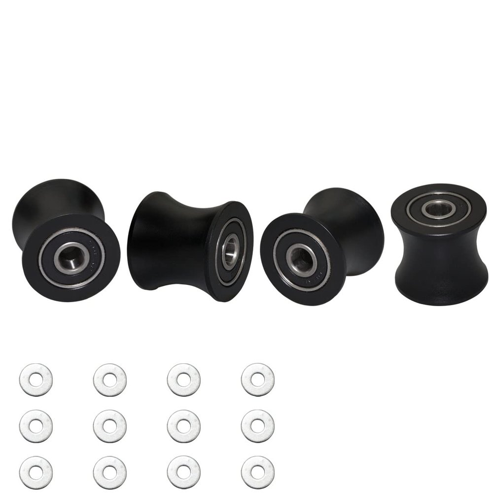 FRECCU Total Gym Replacement Set of 4 Wheels/Rollers Compatible with Models DLX, DLX II, DLX III, Adv DLX, Pilates, Pilates Pro 2500, 3000, 4000570, 2000 Black