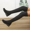 Bcshiye Women's Over The Knee High Low Heel Riding Boots Socks Wide Calf Thigh High Knee High Pull On Winter Boots view 2