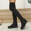 Bcshiye Women's Over The Knee High Low Heel Riding Boots Socks Wide Calf Thigh High Knee High Pull On Winter Boots view 3