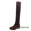 Bcshiye Women's Over The Knee High Low Heel Riding Boots Socks Wide Calf Thigh High Knee High Pull On Winter Boots view 4