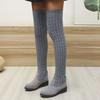 Bcshiye Women's Over The Knee High Low Heel Riding Boots Socks Wide Calf Thigh High Knee High Pull On Winter Boots view 3