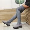 Bcshiye Women's Over The Knee High Low Heel Riding Boots Socks Wide Calf Thigh High Knee High Pull On Winter Boots view 4