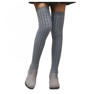 Bcshiye Women's Over The Knee High Low Heel Riding Boots Socks Wide Calf Thigh High Knee High Pull On Winter Boots