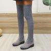 Bcshiye Women's Over The Knee High Low Heel Riding Boots Socks Wide Calf Thigh High Knee High Pull On Winter Boots view 3