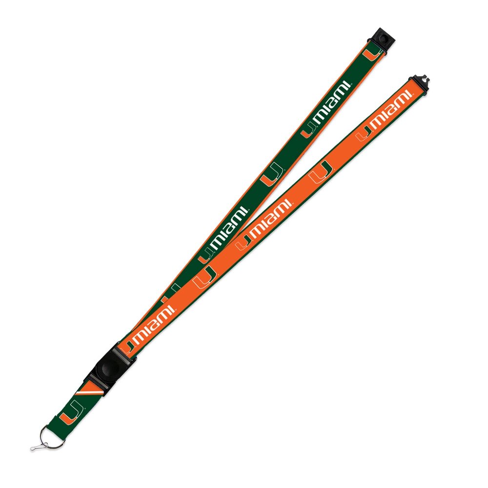 Rico Industries Miami Hurricanes Lanyard Keychain 2-sided Breakaway Clip University of
