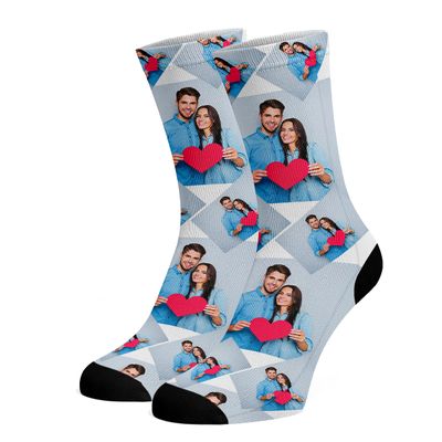 Brd Gifts Custom Photo Socks - Personalized Multiple Frame Socks with Your Photo, Picture or Logo