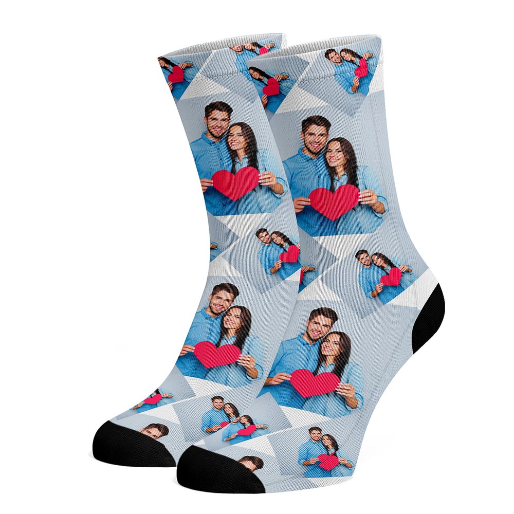 Brd Gifts Custom Photo Socks - Personalized Multiple Frame Socks with Your Photo, Picture or Logo