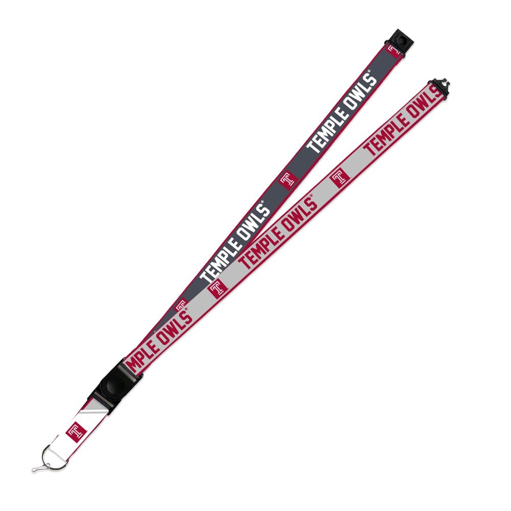 Rico Industries Temple Owls Lanyard Keychain 2-sided Breakaway Clip Gray University of