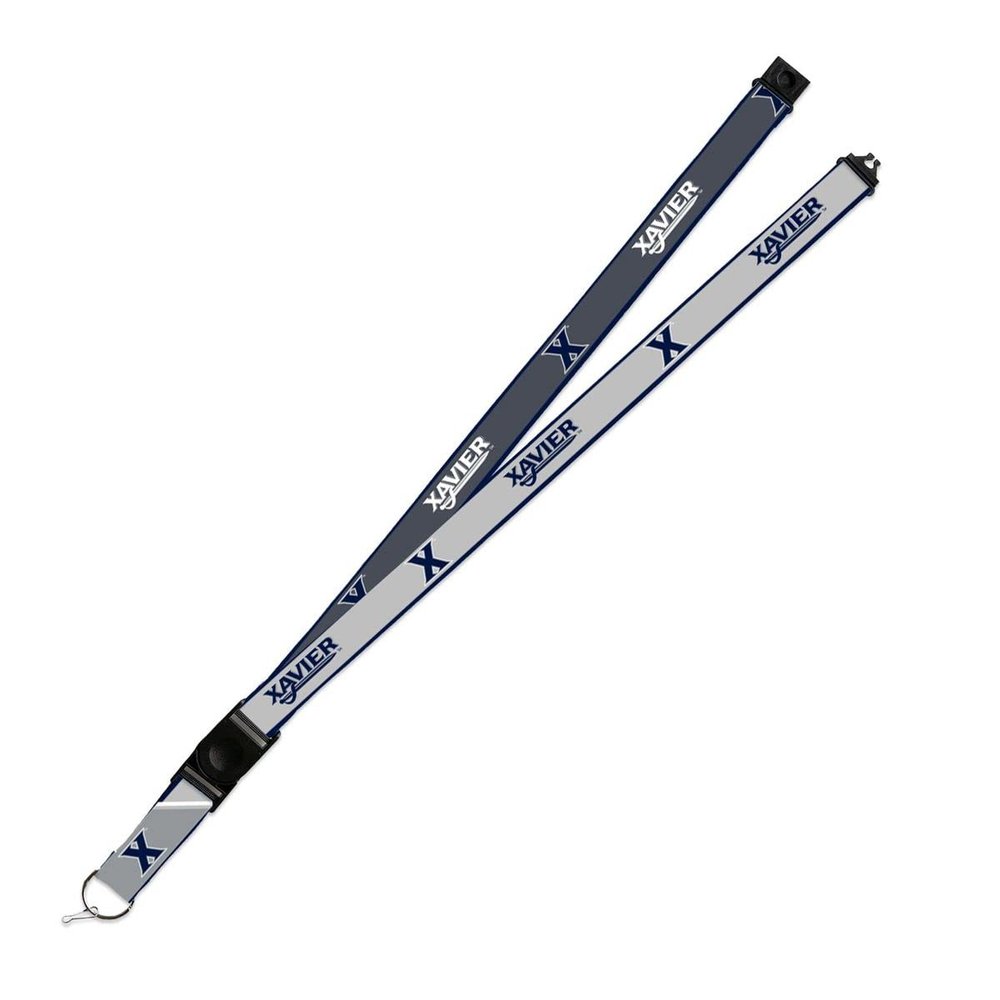 Rico Industries Xavier Musketeers Lanyard Keychain 2-sided Breakaway Clip GRAY University of