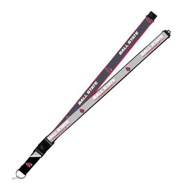 Rico Industries Ball State Cardinals Lanyard Keychain 2-sided Breakaway Clip GRAY University of