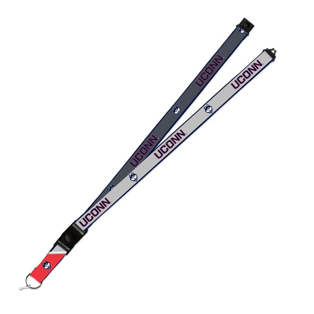 Rico Industries Connecticut Huskies UCONN Lanyard Keychain 2-sided Breakaway Clip GRAY University of