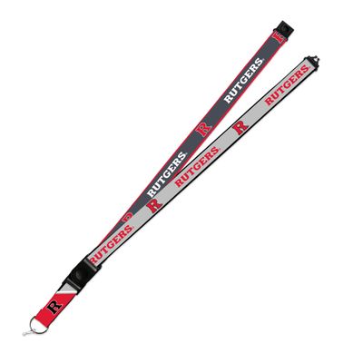 Rico Industries Rutgers Scarlet Knights Lanyard Keychain 2-sided Breakaway Clip GRAY University of