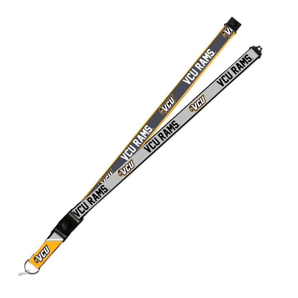 Rico Industries Virginia Commonwealth Rams VCU Lanyard Keychain 2-sided Breakaway Clip GRAY University