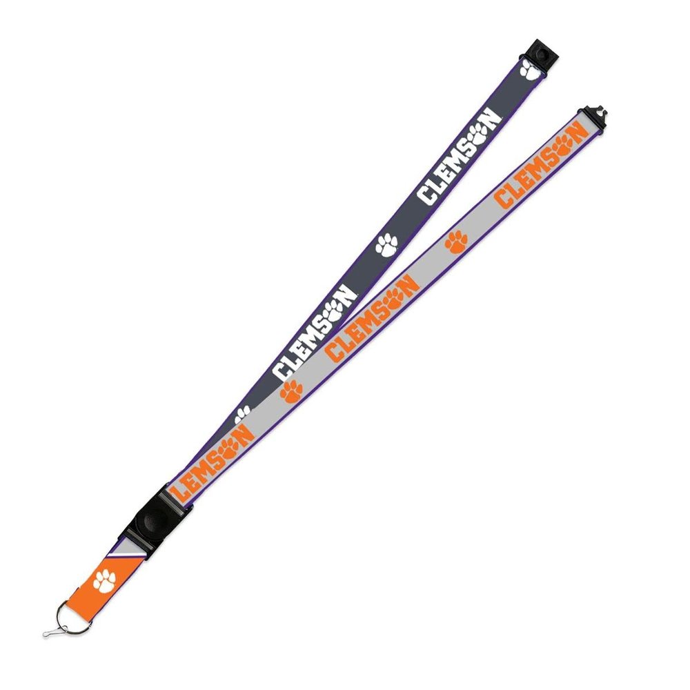 Rico Industries Clemson Tigers Lanyard Keychain 2-sided Breakaway Clip GRAY University of