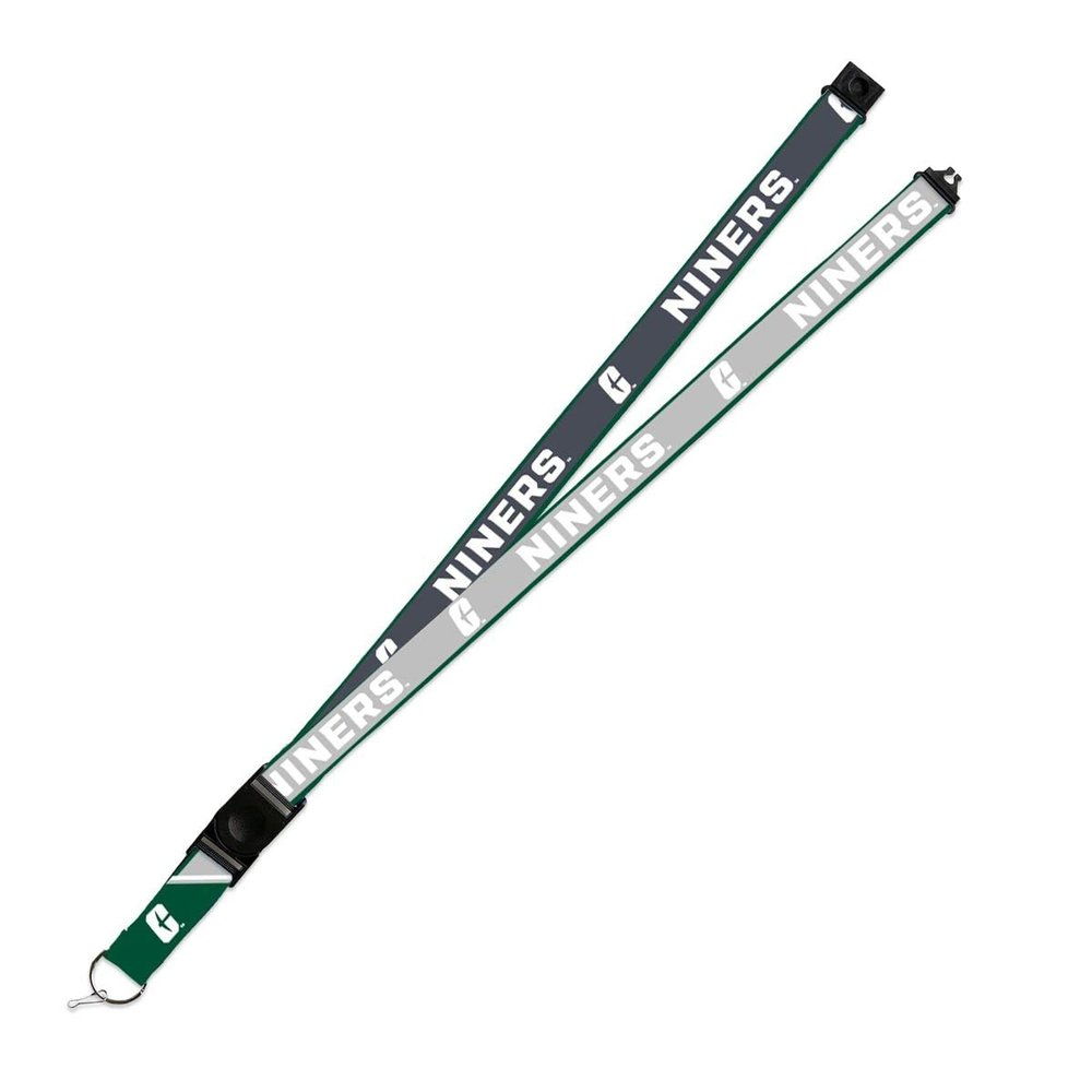Rico Industries North Carolina Charlotte 49ers Lanyard Keychain 2-sided Breakaway Clip GRAY University of