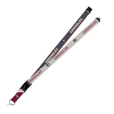 Rico Industries Florida State Seminoles Lanyard Keychain 2-sided Breakaway Clip GRAY University