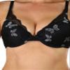 ToBeInStyle Women's Classic Push Up Bra w/Butterfly Designed Lace Overlay - Black - 42DD view 4