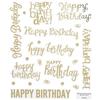 Gold Foil Script Happy Birthday Stickers view 1