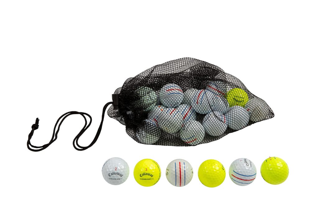 Clean Green Golf Balls 12 Recycled Used Golf Balls for Callaway ERC Triple Track Golf Ball Bulk Mix - Cheap Golf Balls Good Condition - Includes Callaway Golf Balls for Men and Mesh Carrying Bag (12)