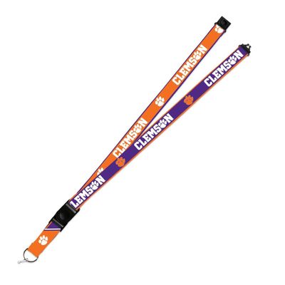 Rico Industries Clemson Tigers Lanyard Keychain 2-sided Breakaway Clip University of