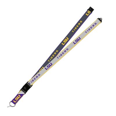 Rico Industries LSU Tigers Lanyard Keychain 2-sided Breakaway Clip GRAY Louisiana State University