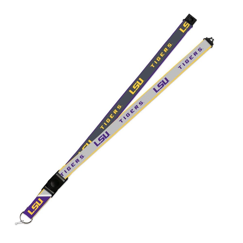 Rico Industries LSU Tigers Lanyard Keychain 2-sided Breakaway Clip GRAY Louisiana State University